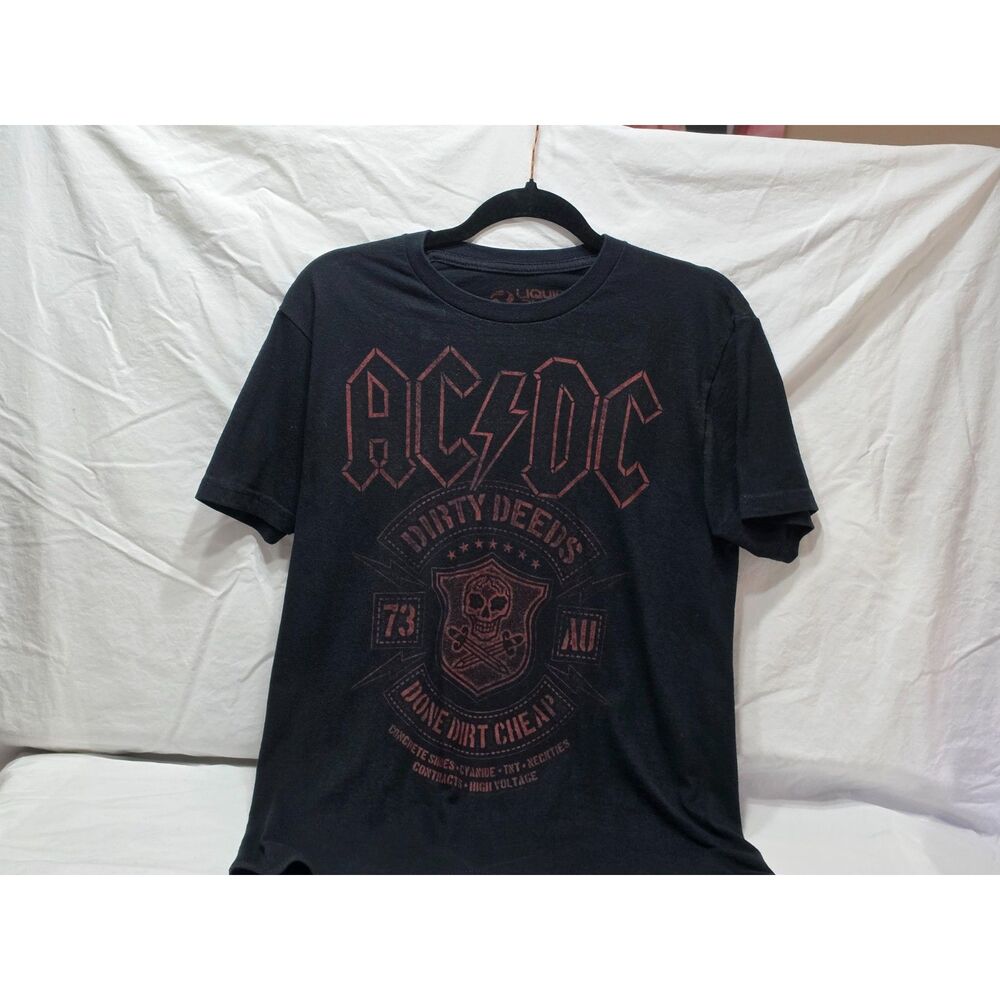 Liquid Blue AC/DC Dirty Deeds Done Dirt Cheap Graphic Band T-Shirt Black Size S - Picture 1 of 4